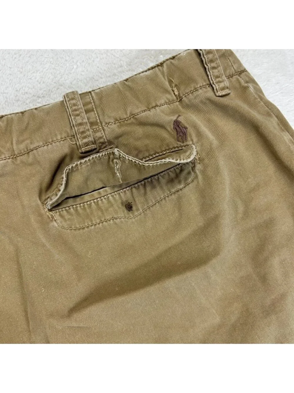 Polo by Ralph Lauren‎ Chino Shorts Mens 42 Brown Relaxed Fit Drawstring “Read”